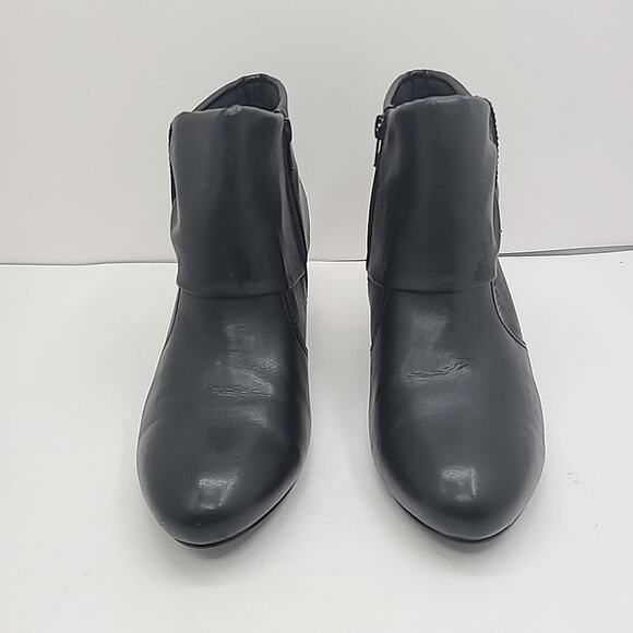 Mudd Black Faux Leather High Heel Ankle Boots Zip Booties Y2k 90s Size 10 - Picture 4 of 15